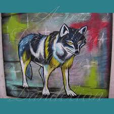 Primitive Native American Folk Art Wolf
