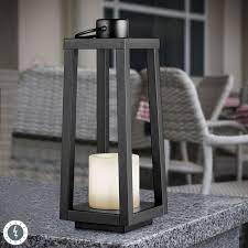 Table Lamp Black With Flame Effect Incl