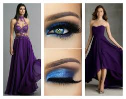 lilac tones makeup under a purple dress