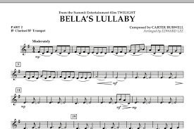 Catalog sku number of the notation is 154170. Bella S Lullaby From Twilight Pt 2 Bb Clarinet Bb Trumpet Concert Band Flex Band