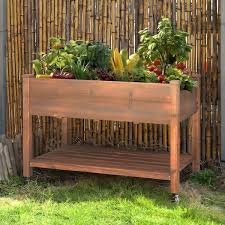 Brown Wooden Raised Garden Bed