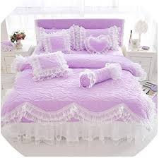 cotton thick quilted lace white bedding