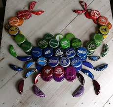 Rainbow Beer Bottle Cap Crab Wall Art