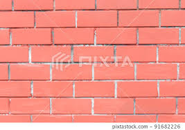 Old Red Paint Brick Wall Texture Stone
