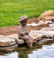 Small Huck Finn Cast Stone Statue