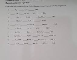 Solved Balancing Chemical Equations