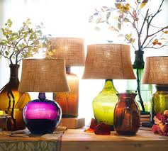 Colored Glass Table Lamps From Pottery