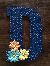 Wooden Letter Painted With Navy Blue
