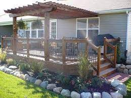mobile home porch deck with pergola