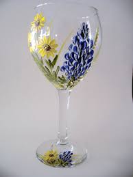 Hand Painted Wine Glasses Lupine And