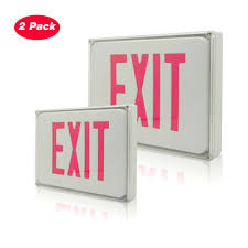 2pack Outdoor Red Emergency Exit Light