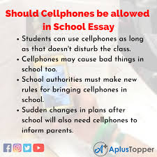 should cellphones be allowed in