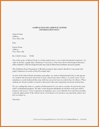 School Absence Excuse Letter Sample For Absent Application
