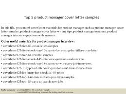 Top 5 Product Manager Cover Letter Samples