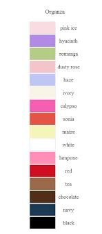 Organza Color Chart French Novelty