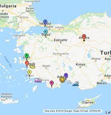 While geographically most of the country is situated in asia, eastern thrace is part of europe photo map. Turkey Google My Maps