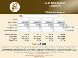 Loan Comparison Calculator Webcalcsolutions Com