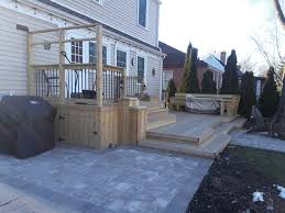 Multi Level Wood Deck With Paver Patio