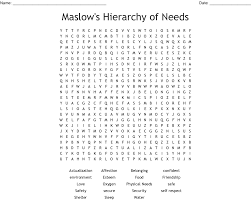 Maslows Hierarchy Of Needs Word Search Wordmint