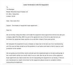Lease Termination Letter For Equipment Template Example