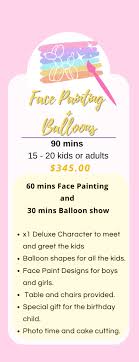 face painting and balloons fairy