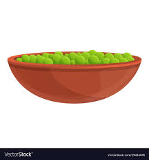 peas bowl icon cartoon style royalty