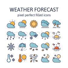 Changes in climate occur over a larger span of. Weather Forecast Filled Outline Stock Vector Colourbox
