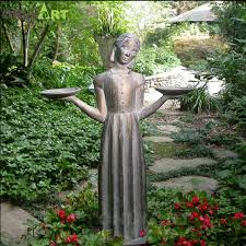 Garden Bird Girl Statue For In The