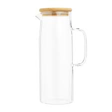 Glass Carafe With Bamboo Lid 1 2l Kraft