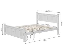 davraz double wooden bed frame white