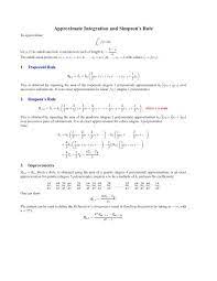 approx integration and simpson s rule