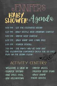 Chalkboard Baby Shower Agenda Any Size Printable Diy Etsy