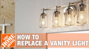 Led lights for vanity mirror. Bathroom Lighting How To Replace A Vanity Light The Home Depot Youtube