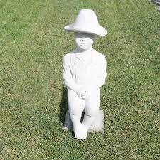 Large Fishing Boy With Hat Concrete