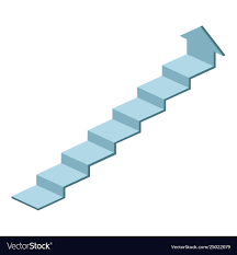 Isolmetric Stairs Up 3d Chart Arrow For