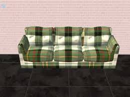 mod the sims green plaid sofa