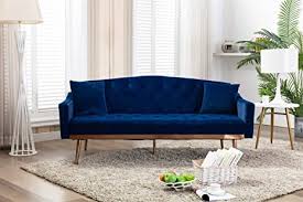 Gold curtains living room innovative treatment. Amazon Com Velvet Futon Sectional Sofa Bed Goten Modern Convertible Loveseat Sleeper Couch With 2 Pillows Rose Gold Metal Feet Detachable Armrests For Living Room Navy Blue Kitchen Dining