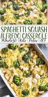 Spaghetti Squash Chicken Alfredo Casserole gambar png