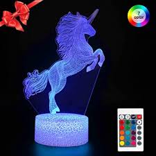 Unicorn Night Light For Kids Dimmable 3d Led Lamp Nightlight 7 Colors Changing Touch Remote Control Usb Battery Powered Unicorn Toys Christmas Birthday Gift For Boys Girls Buy Products Online