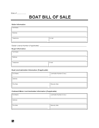 free boat bill of template by