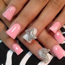 This can be done the easy way by using white plastic tips glued to your natural nails and then the tech will apply clear acrylic over that to provide strength to the nail extension. 60 Best Pink Acrylic Nail Art Designs