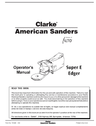 clarke super e edger operator s manual