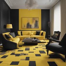 color carpet goes with black furniture