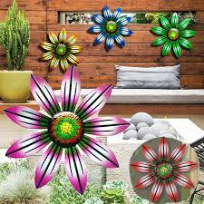 Metal Flower Wall Decor Outdoor Hanging