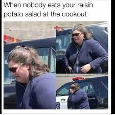 Carrots added to potatoes in pot. Raisin Potato Salad Know Your Meme