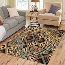 Perfect for any room, home decor, floor, and carpet, great value, high quality, and very durable. Pinbeam Area Rug Modern Meander Abstract Black Gold Greek Key 3d Home Decor Floor Rug 5 X 7 Carpet Buy Online In India At Desertcart Productid 140847601