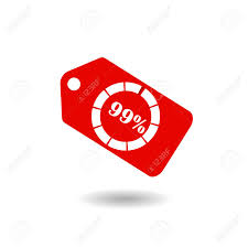 Sale Tag With Pie Chart Diagram Icon 99 Sale Red Isolated With
