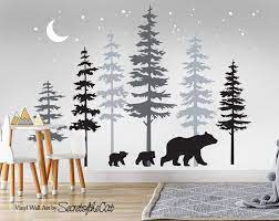 Wall Decals Nursery Pine Tree Forest