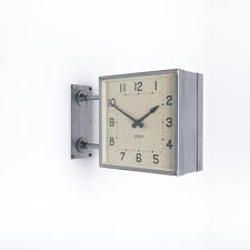 Double Sided Square Wall Mounted Clock