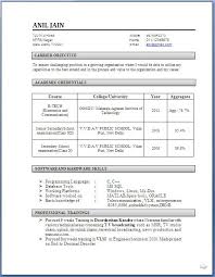 Resume Resume Format Doc For Fresher   th Pass ca inter resume format extra  curricular activities